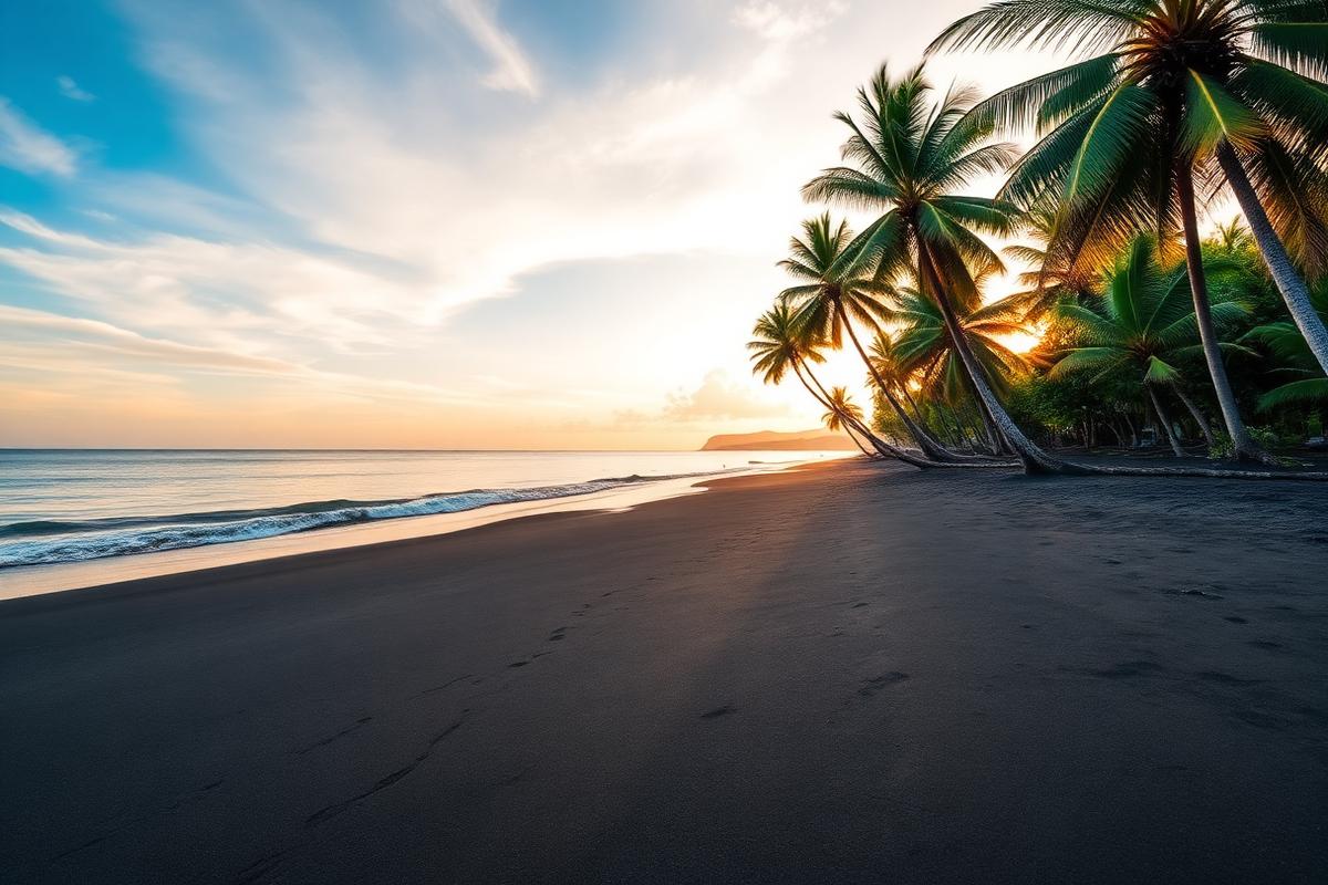 Lovina beach at golden hour